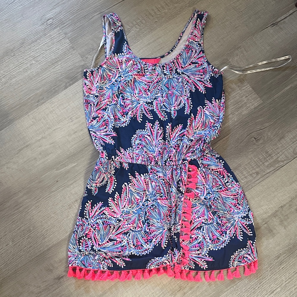 Lily Pulitzer Colorful Sleeveless Romper with Tassels